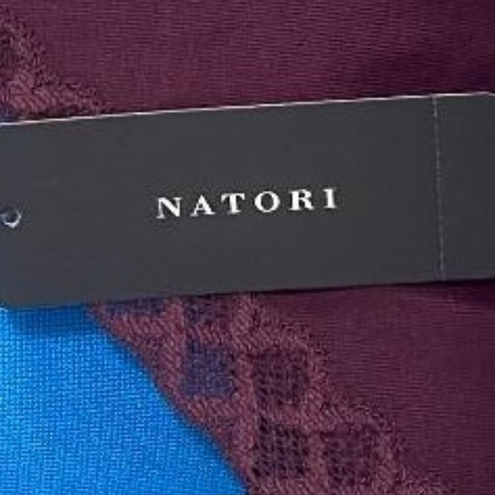 NWT $56 NATORI BLISS LACE TRIM CAMISOLE / CAMI TANK SIZE XL X - LARGE COLOR VINO - Picture 7 of 14